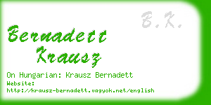 bernadett krausz business card